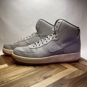 Nike Air Force 1 Croc Wolf Grey High Top Women Size 12 Missing Insole